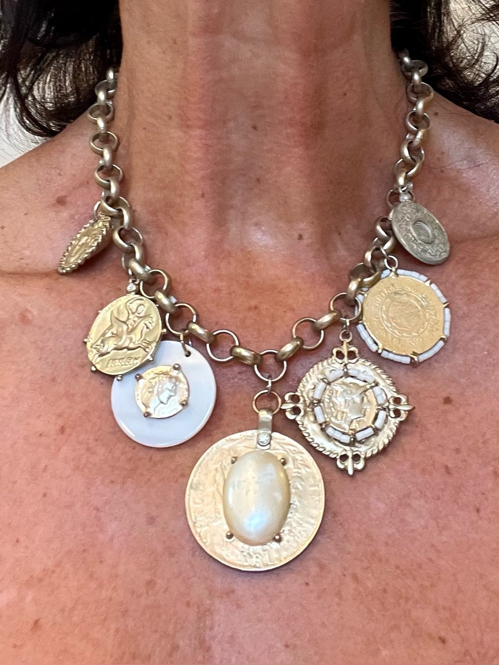 Coin Charm Choker Necklace- Women’s Jewelry